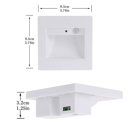 ELECTROPRIME YK2306 Warm White Light Motion Sensor COB LED Wall Light for Stairs Step Corner, AC 85-265V