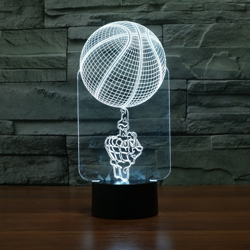 ELECTROPRIME Basketball Black Base Creative 3D LED Decorative Night Light, Powered by USB and Battery