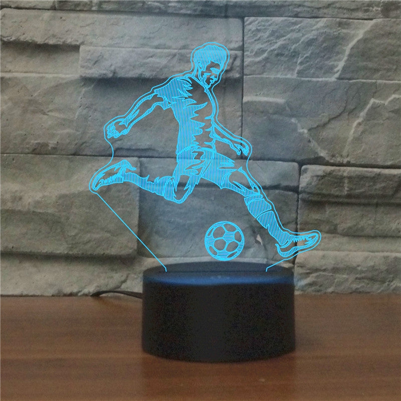ELECTROPRIME Play Football Black Base Creative 3D LED Decorative Night Light, 16 Color Remote Control Version