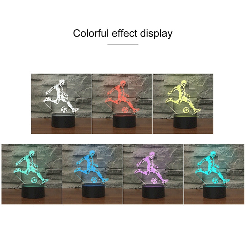 ELECTROPRIME Play Football Black Base Creative 3D LED Decorative Night Light, 16 Color Remote Control Version