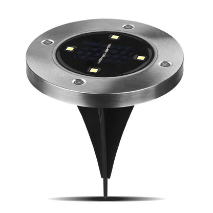 ELECTROPRIME 2 PCS 4 LEDs IP44 Waterproof Solar Powered Buried Light, SMD 5050 Under Ground Lamp Outdoor Path Way Garden Decking LED Light
