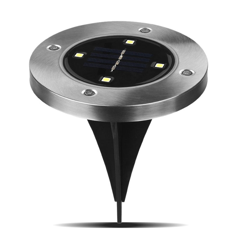 ELECTROPRIME 2 PCS 4 LEDs IP44 Waterproof Solar Powered Buried Light, SMD 5050 White Light Under Ground Lamp Outdoor Path Way Garden Decking LED Light