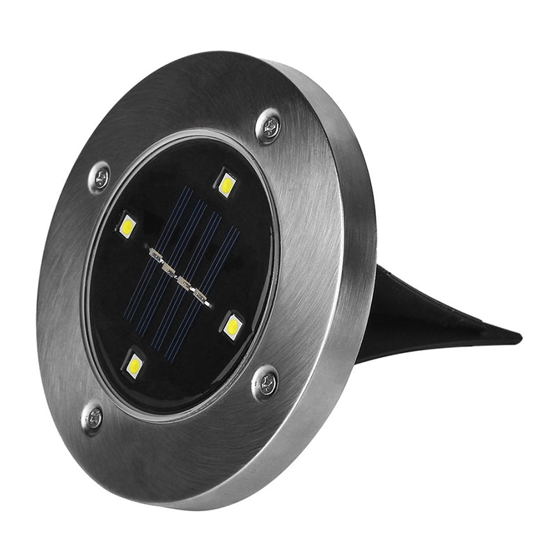 ELECTROPRIME 2 PCS 4 LEDs IP44 Waterproof Solar Powered Buried Light, SMD 5050 White Light Under Ground Lamp Outdoor Path Way Garden Decking LED Light
