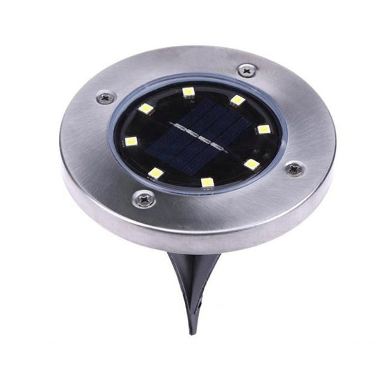 ELECTROPRIME 2 PCS 8 LEDs IP44 Waterproof Solar Powered Buried Light, SMD 5050 Under Ground Lamp Outdoor Path Way Garden Decking LED Light