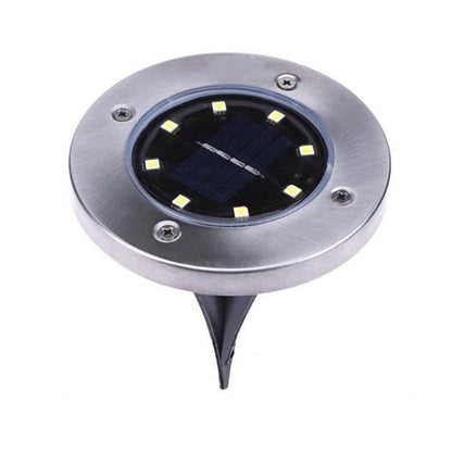 ELECTROPRIME 2 PCS 8 LEDs IP44 Waterproof Solar Powered Buried Light, SMD 5050 Under Ground Lamp Outdoor Path Way Garden Decking LED Light