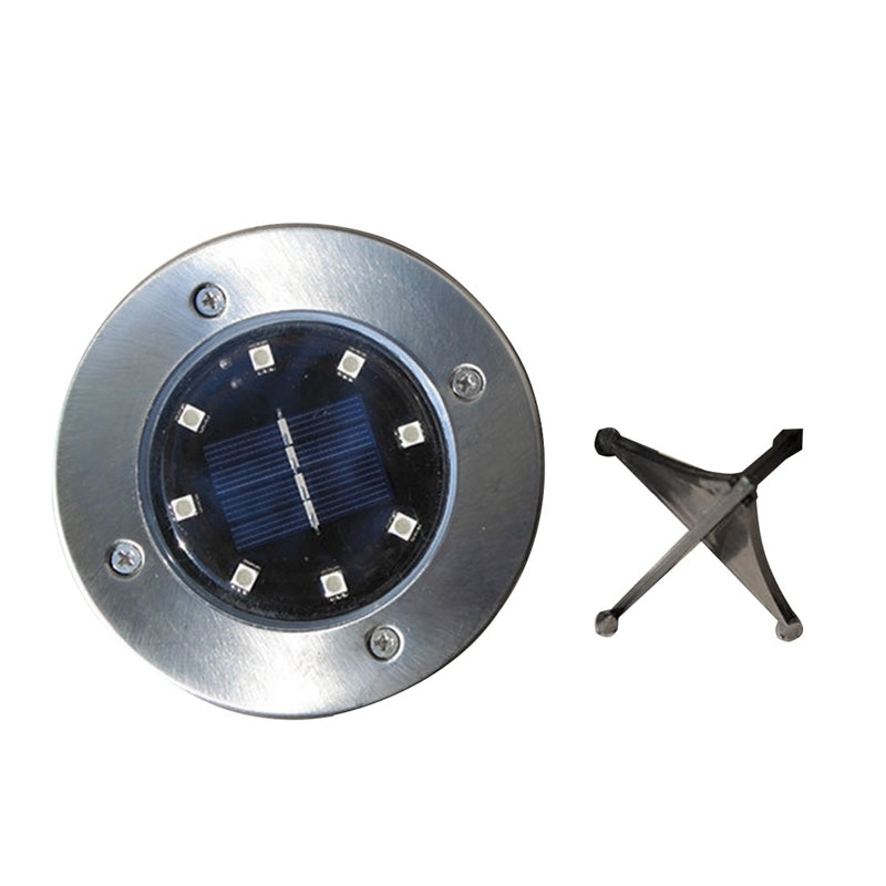 ELECTROPRIME 2 PCS 8 LEDs IP44 Waterproof Solar Powered Buried Light, SMD 5050 Under Ground Lamp Outdoor Path Way Garden Decking LED Light