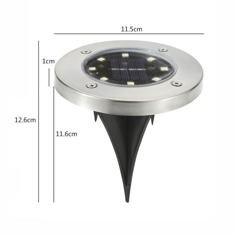ELECTROPRIME 2 PCS 8 LEDs IP44 Waterproof Solar Powered Buried Light, SMD 5050 Under Ground Lamp Outdoor Path Way Garden Decking LED Light