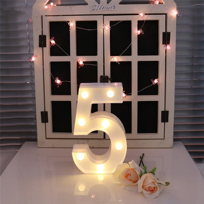 ELECTROPRIME Digit 5 Shape Decoration Light, Dry Battery Powered Warm White Standing Hanging Holiday Light