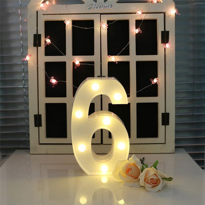 ELECTROPRIME Digit 6 Shape Decoration Light, Dry Battery Powered Warm White Standing Hanging Holiday Light