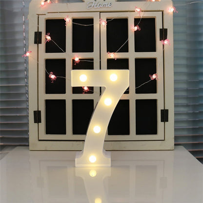 ELECTROPRIME Digit 7 Shape Decoration Light, Dry Battery Powered Warm White Standing Hanging Holiday Light