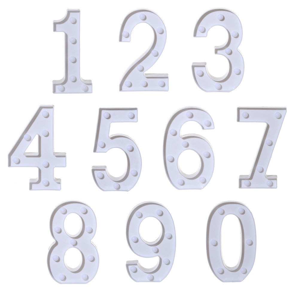 ELECTROPRIME Digit 9 Shape Decoration Light, Dry Battery Powered Warm White Standing Hanging Holiday Light