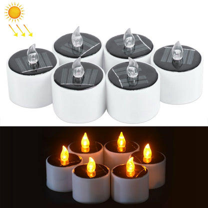 ELECTROPRIME 6 PCS Solar Power Candle Lamp, Warm White Light LED Energy Saving Atmosphere Night Light