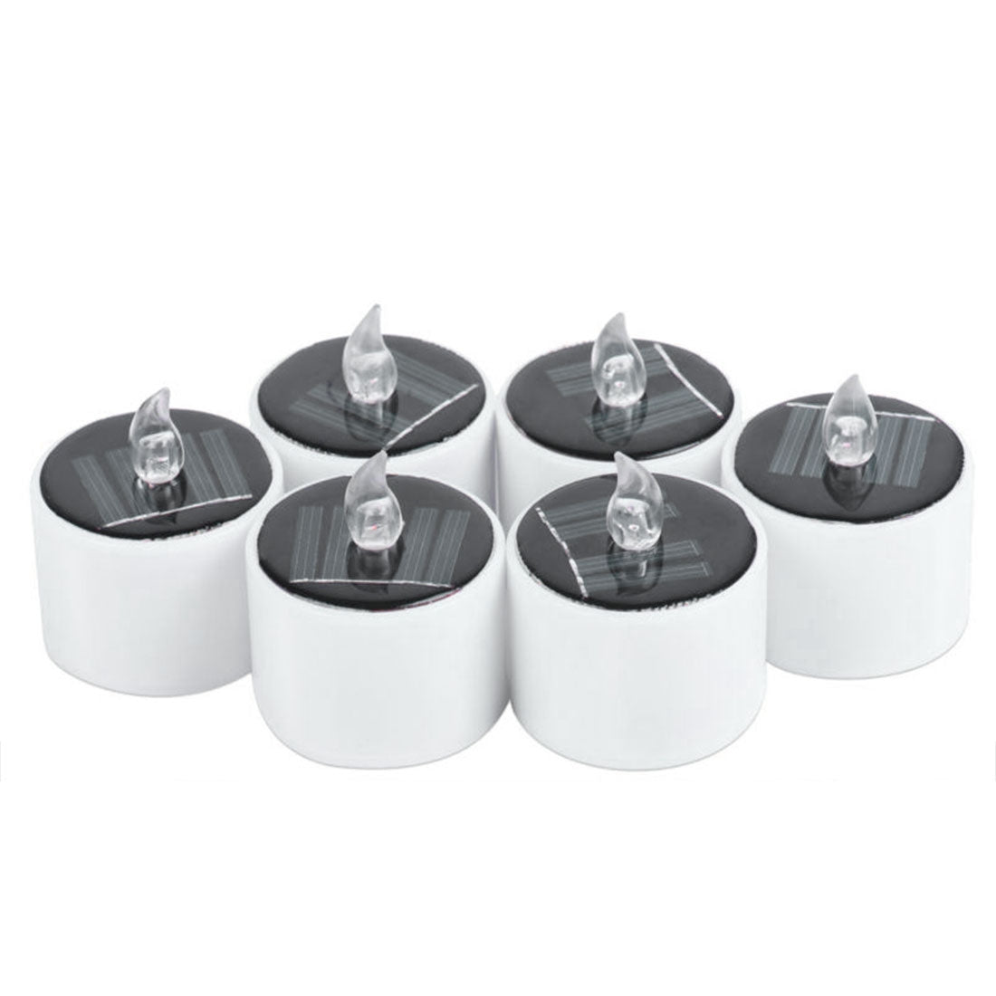 ELECTROPRIME 6 PCS Solar Power Candle Lamp, Warm White Light LED Energy Saving Atmosphere Night Light