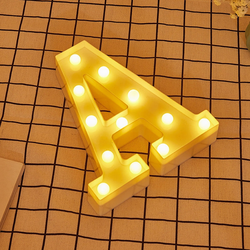 ELECTROPRIME Alphabet A English Letter Shape Decorative Light, Dry Battery Powered Warm White Standing Hanging LED Holiday Light