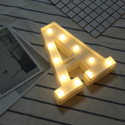 ELECTROPRIME Alphabet A English Letter Shape Decorative Light, Dry Battery Powered Warm White Standing Hanging LED Holiday Light
