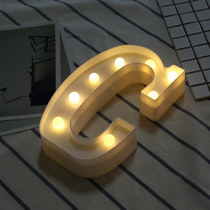 ELECTROPRIME Alphabet C English Letter Shape Decorative Light, Dry Battery Powered Warm White Standing Hanging LED Holiday Light