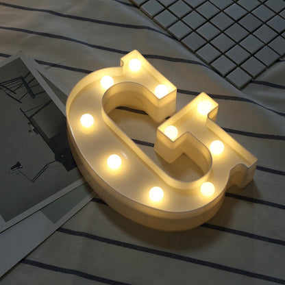 ELECTROPRIME Alphabet G English Letter Shape Decorative Light, Dry Battery Powered Warm White Standing Hanging LED Holiday Light