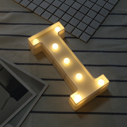 ELECTROPRIME Alphabet I English Letter Shape Decorative Light, Dry Battery Powered Warm White Standing Hanging LED Holiday Light