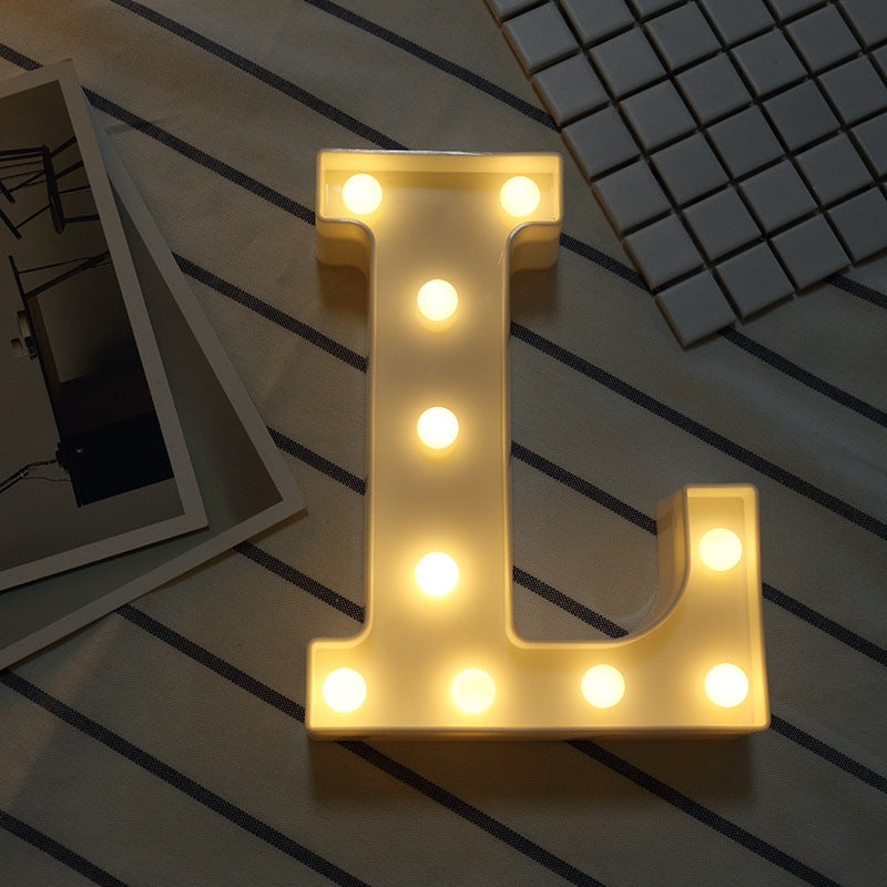 ELECTROPRIME Alphabet L English Letter Shape Decorative Light, Dry Battery Powered Warm White Standing Hanging LED Holiday Light