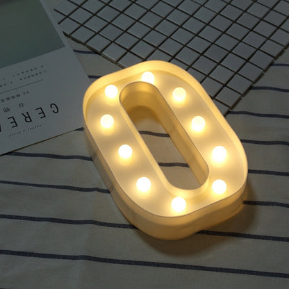 ELECTROPRIME Alphabet O English Letter Shape Decorative Light, Dry Battery Powered Warm White Standing Hanging LED Holiday Light