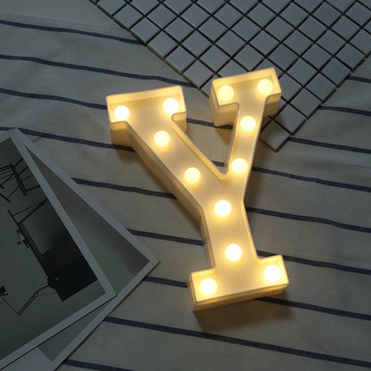 ELECTROPRIME Alphabet Y English Letter Shape Decorative Light, Dry Battery Powered Warm White Standing Hanging LED Holiday Light