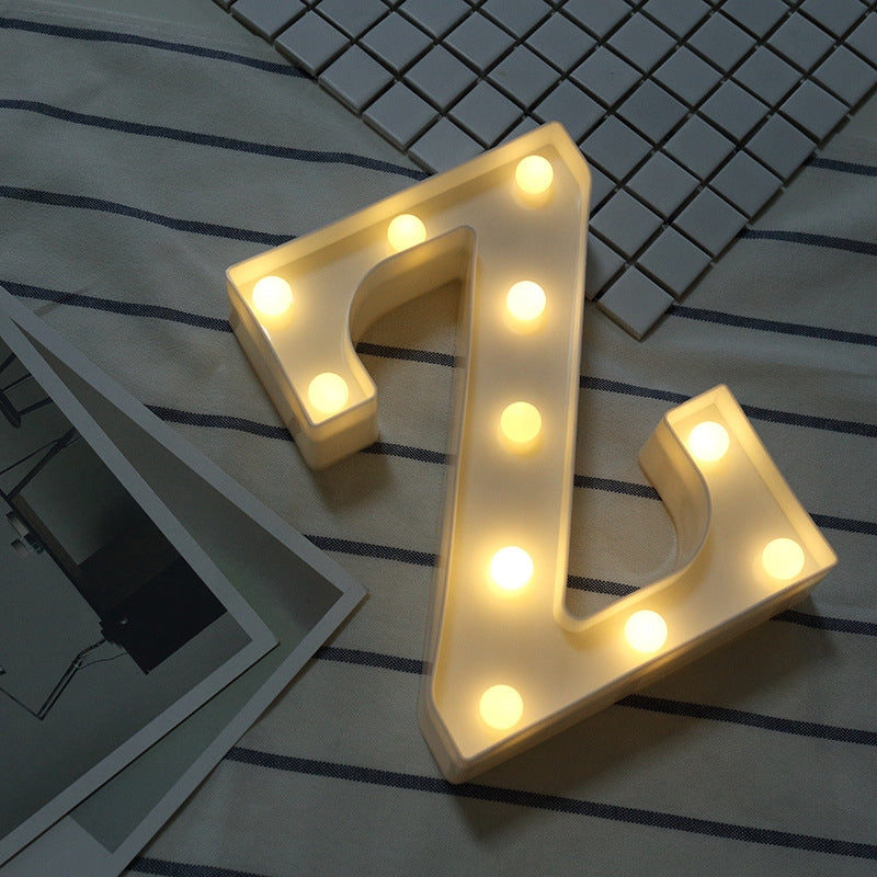 ELECTROPRIME Alphabet Z English Letter Shape Decorative Light, Dry Battery Powered Warm White Standing Hanging LED Holiday Light