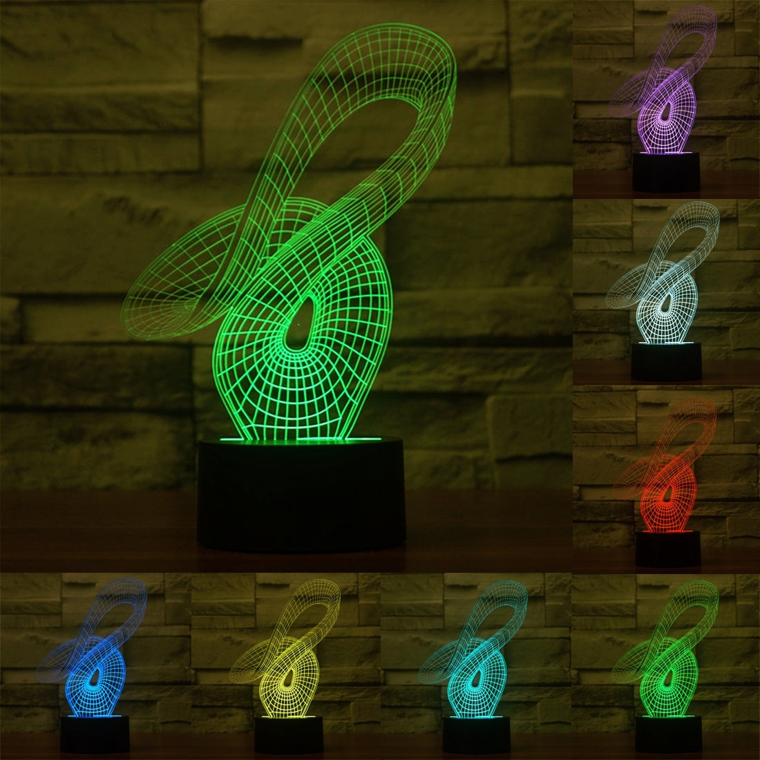 ELECTROPRIME Abstract Style 3D Touch Switch Control LED Light , 7 Color Discoloration Creative Visual Stereo Lamp Desk Lamp Night Light