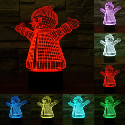 ELECTROPRIME Snowman Style 3D Touch Switch Control LED Light , 7 Color Discoloration Creative Visual Stereo Lamp Desk Lamp Night Light