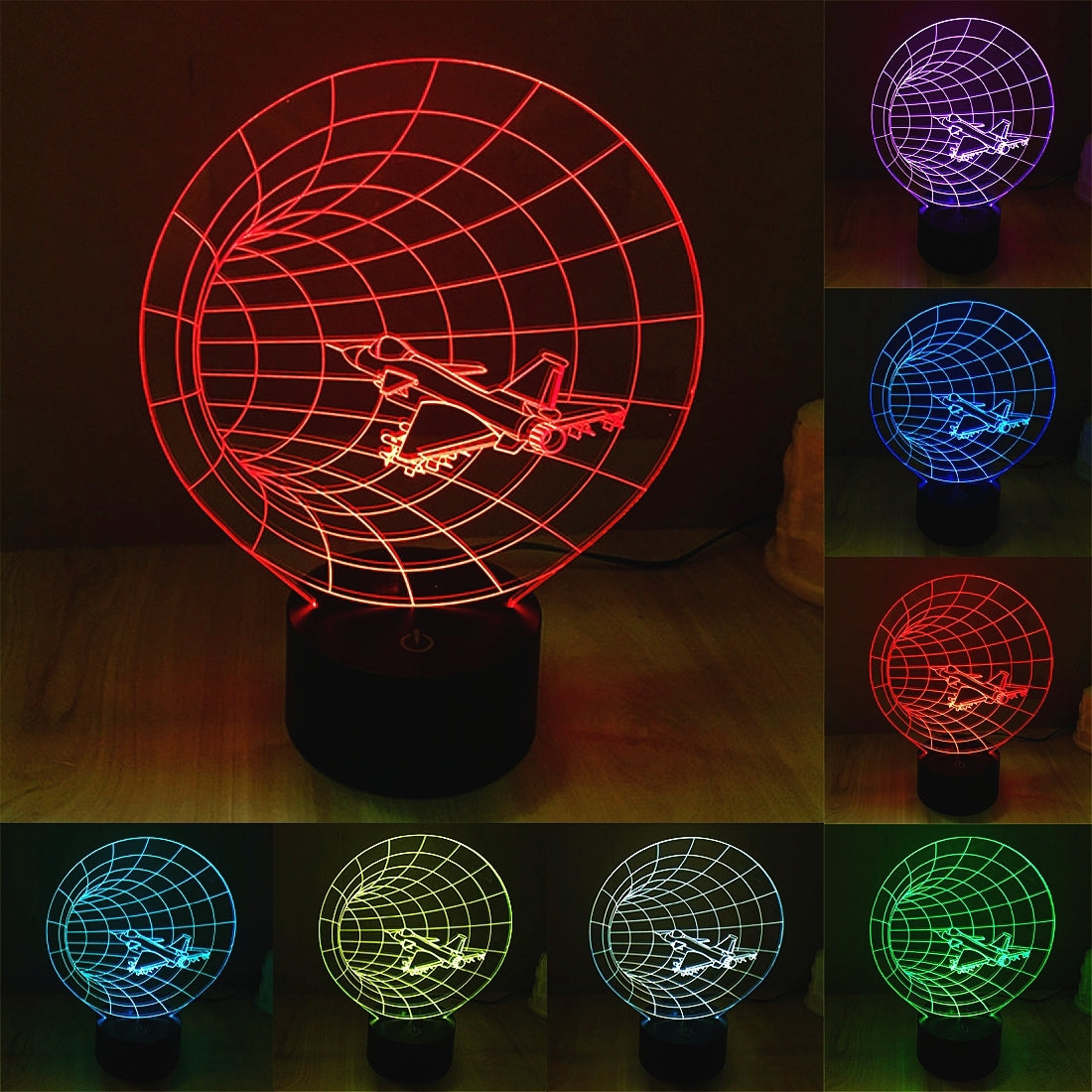 ELECTROPRIME Time Machine Style 3D Touch Switch Control LED Light , 7 Color Discoloration Creative Visual Stereo Lamp Desk Lamp Night Light
