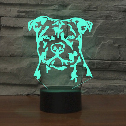 ELECTROPRIME Dog Black Base Creative 3D LED Decorative Night Light, Rechargeable with Touch Button