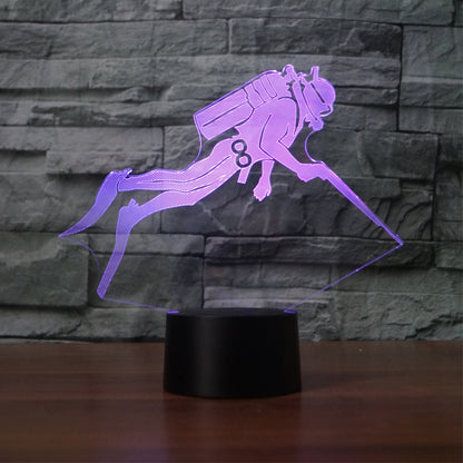 ELECTROPRIME Diving Black Base Creative 3D LED Decorative Night Light, USB with Touch Button Version