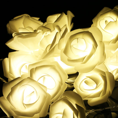 ELECTROPRIME 3m Rose Shape USB Plug Romantic LED String Holiday Light, 20 LEDs Teenage Style Warm Fairy Decorative Lamp for Christmas, Wedding, Bedroom(Warm White)