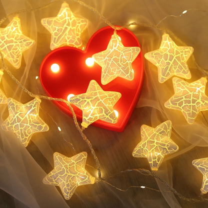 ELECTROPRIME 3m Cracked Star USB Plug Romantic LED String Holiday Light, 20 LEDs Teenage Style Warm Fairy Decorative Lamp for Christmas, Wedding, Bedroom(Warm White)