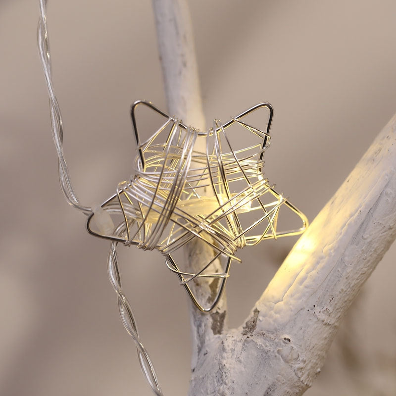 ELECTROPRIME 3m Hollow Star USB Plug Romantic LED String Holiday Light, 20 LEDs Teenage Style Warm Fairy Decorative Lamp for Christmas, Wedding, Bedroom(Warm White)