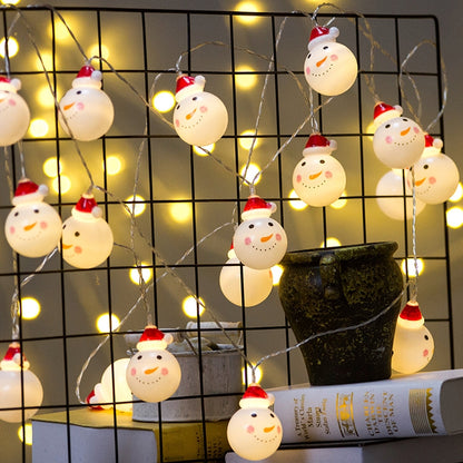 ELECTROPRIME 1.5m Snowman LED Holiday String Light, 10 LEDs 2 x AA Batteries Box Powered Warm Fairy Decorative Lamp for Christmas, Party, Bedroom(Colorful Light)