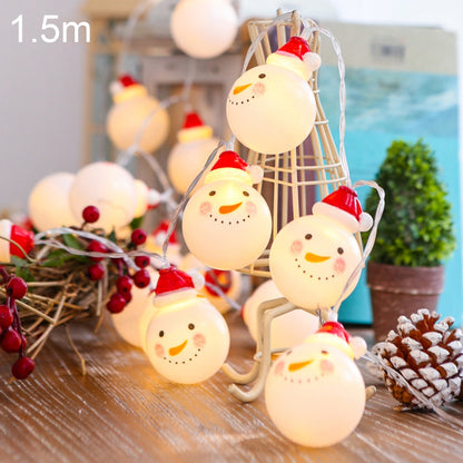 ELECTROPRIME 1.5m Snowman LED Holiday String Light, 10 LEDs 2 x AA Batteries Box Powered Warm Fairy Decorative Lamp for Christmas, Party, Bedroom(Warm White)