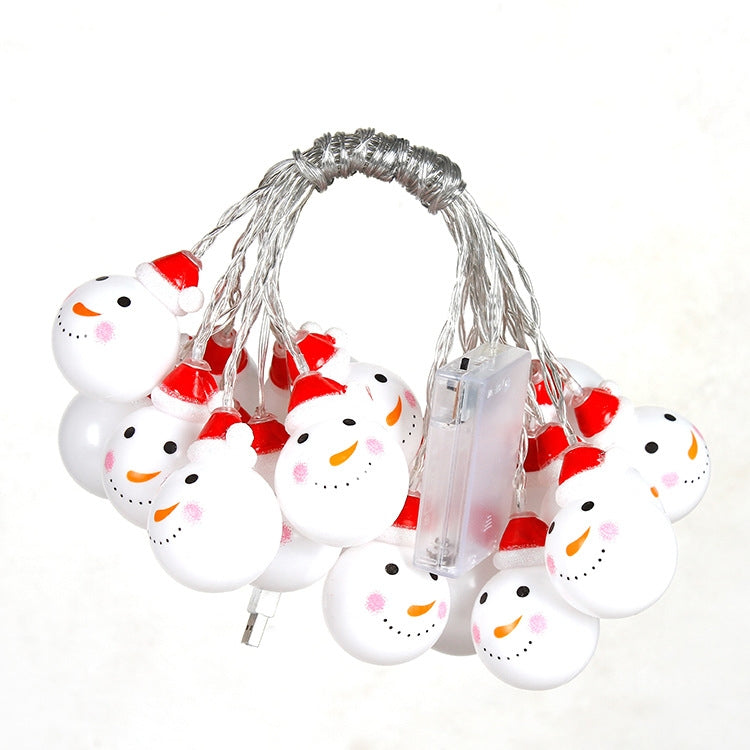ELECTROPRIME 1.5m Snowman LED Holiday String Light, 10 LEDs 2 x AA Batteries Box Powered Warm Fairy Decorative Lamp for Christmas, Party, Bedroom(Warm White)