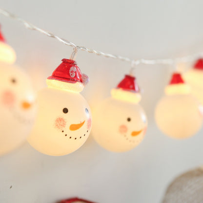 ELECTROPRIME 1.5m Snowman LED Holiday String Light, 10 LEDs 2 x AA Batteries Box Powered Warm Fairy Decorative Lamp for Christmas, Party, Bedroom(Warm White)