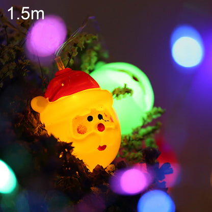 ELECTROPRIME 1.5m Santa Claus LED Holiday String Light, 10 LEDs 2 x AA Batteries Box Powered Warm Fairy Decorative Lamp for Christmas, Party, Bedroom(Colorful Light)