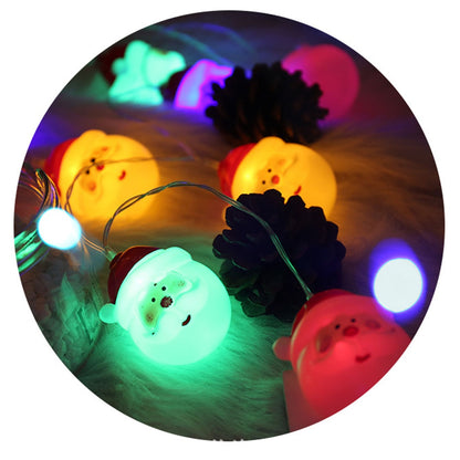 ELECTROPRIME 1.5m Santa Claus LED Holiday String Light, 10 LEDs 2 x AA Batteries Box Powered Warm Fairy Decorative Lamp for Christmas, Party, Bedroom(Colorful Light)