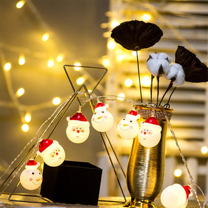 ELECTROPRIME 1.5m Santa Claus LED Holiday String Light, 10 LEDs 2 x AA Batteries Box Powered Warm Fairy Decorative Lamp for Christmas, Party, Bedroom(Warm White)