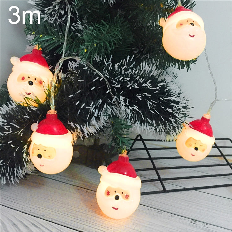 ELECTROPRIME 3m Santa Claus LED Holiday String Light, 20 LEDs USB Plug Warm Fairy Decorative Lamp for Christmas, Party, Bedroom (Warm White)