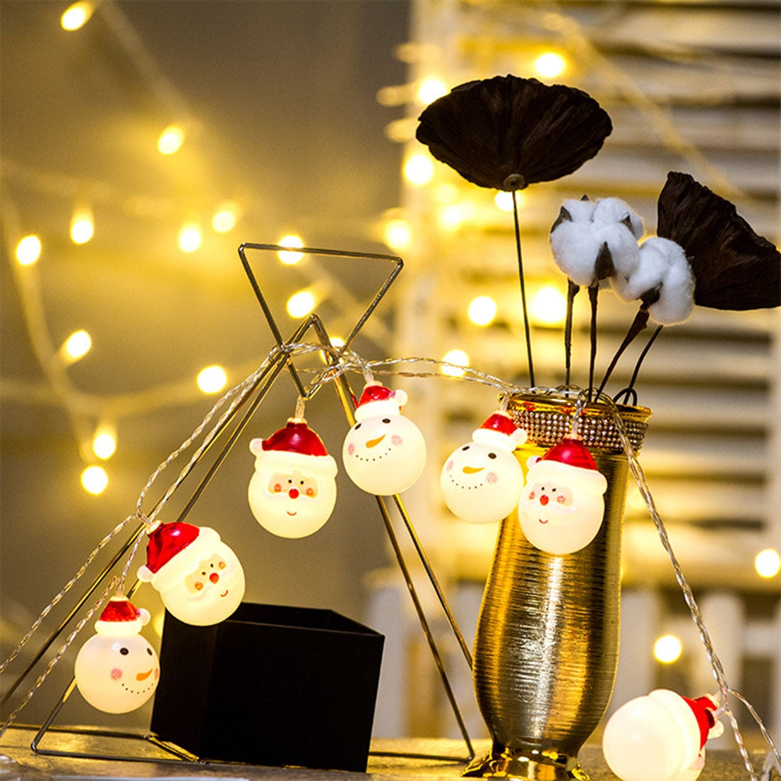 ELECTROPRIME 3m Santa Claus LED Holiday String Light, 20 LEDs USB Plug Warm Fairy Decorative Lamp for Christmas, Party, Bedroom (Warm White)