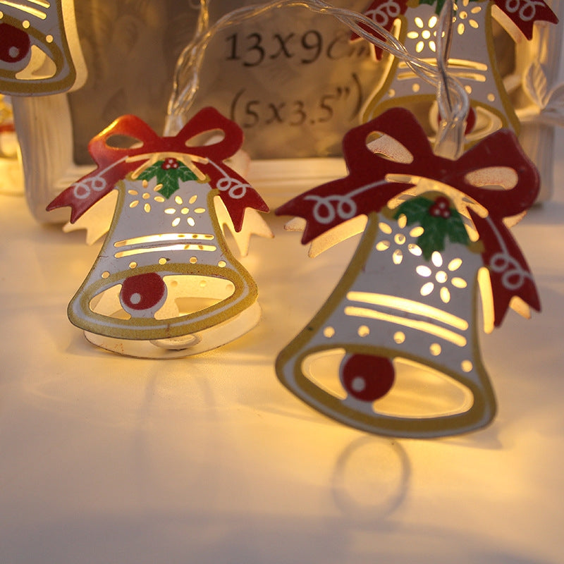 ELECTROPRIME 1.5m Painted Christmas Bell LED Holiday String Light, 10 LEDs 2 x AA Batteries Box Powered Warm Fairy Decorative Lamp for Christmas, Party, Bedroom(Warm White)