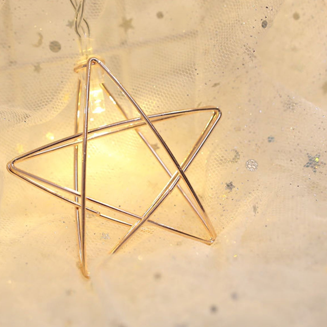 ELECTROPRIME 3m Iron Star USB Plug Romantic LED String Holiday Light, 20 LEDs Teenage Style Warm Fairy Decorative Lamp for Christmas, Wedding, Bedroom (Warm White)