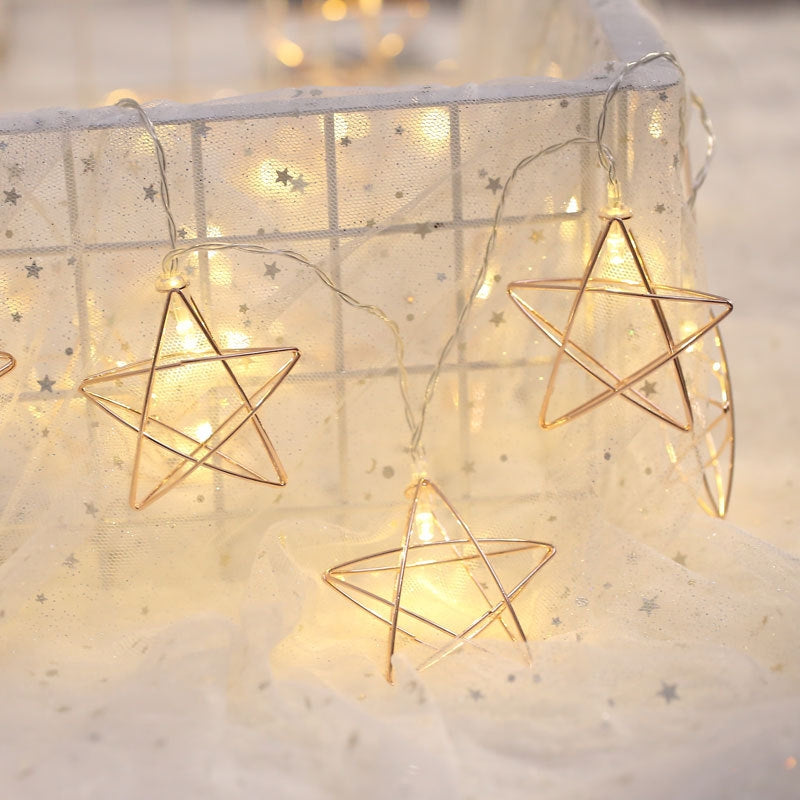 ELECTROPRIME 3m Iron Star USB Plug Romantic LED String Holiday Light, 20 LEDs Teenage Style Warm Fairy Decorative Lamp for Christmas, Wedding, Bedroom (Warm White)