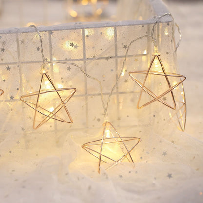ELECTROPRIME 3m Iron Star USB Plug Romantic LED String Holiday Light, 20 LEDs Teenage Style Warm Fairy Decorative Lamp for Christmas, Wedding, Bedroom (Warm White)