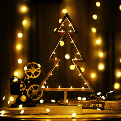 ELECTROPRIME Christmas Tree Shape Romantic LED String Holiday Light with Holder, Warm Fairy Decorative Lamp Night Light for Christmas, Wedding, Bedroom(Warm White)