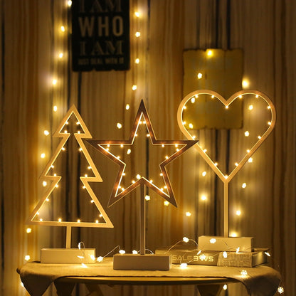 ELECTROPRIME Christmas Tree Shape Romantic LED String Holiday Light with Holder, Warm Fairy Decorative Lamp Night Light for Christmas, Wedding, Bedroom(Warm White)