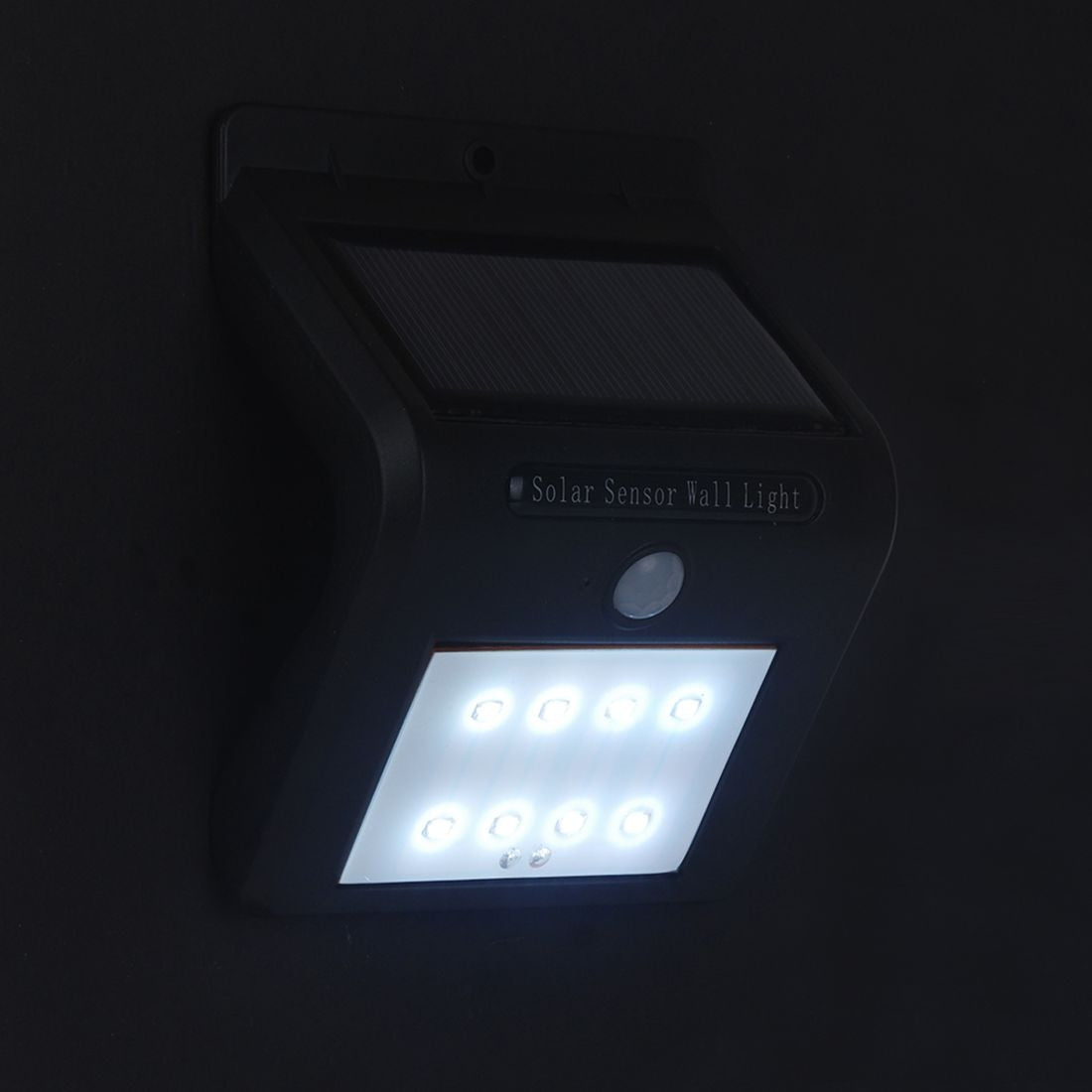 ELECTROPRIME IP65 Waterproof White Light, 8 LEDs Solar Motion Sensor Wall Light with Solar Panel